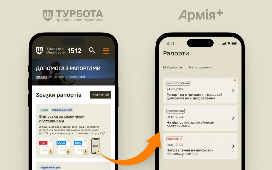 Оновлено маркування рапортів, які можна подати на підпис командиру через застосунок “Армія+”